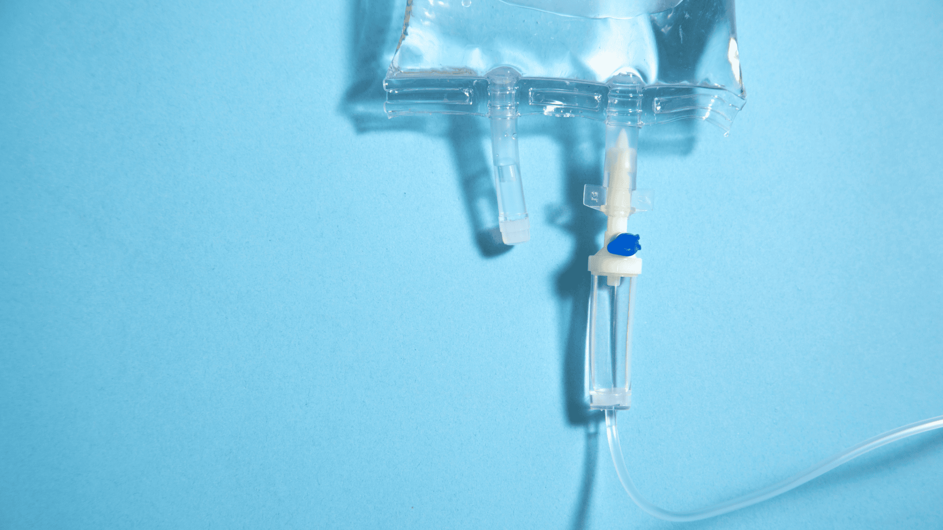 IV therapy setup with IV drip bag